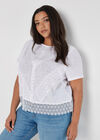 Lace Hem Top, White, large