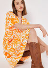 Floral Cotton Mini Dress, Orange, large