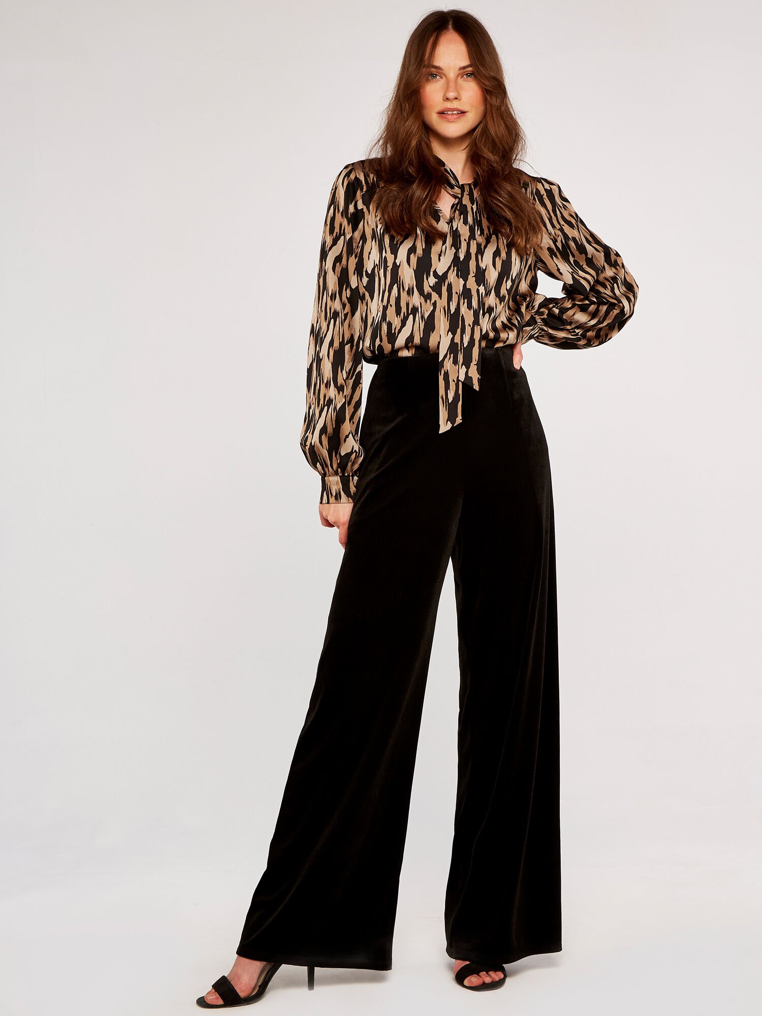 Black High-rise velvet trousers | Nina Ricci | MATCHES UK
