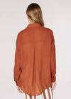 Utility Slub Shimmer Shirt, Rust, large