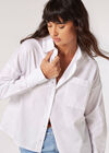 Oversized Cotton Poplin Shirt, White, large