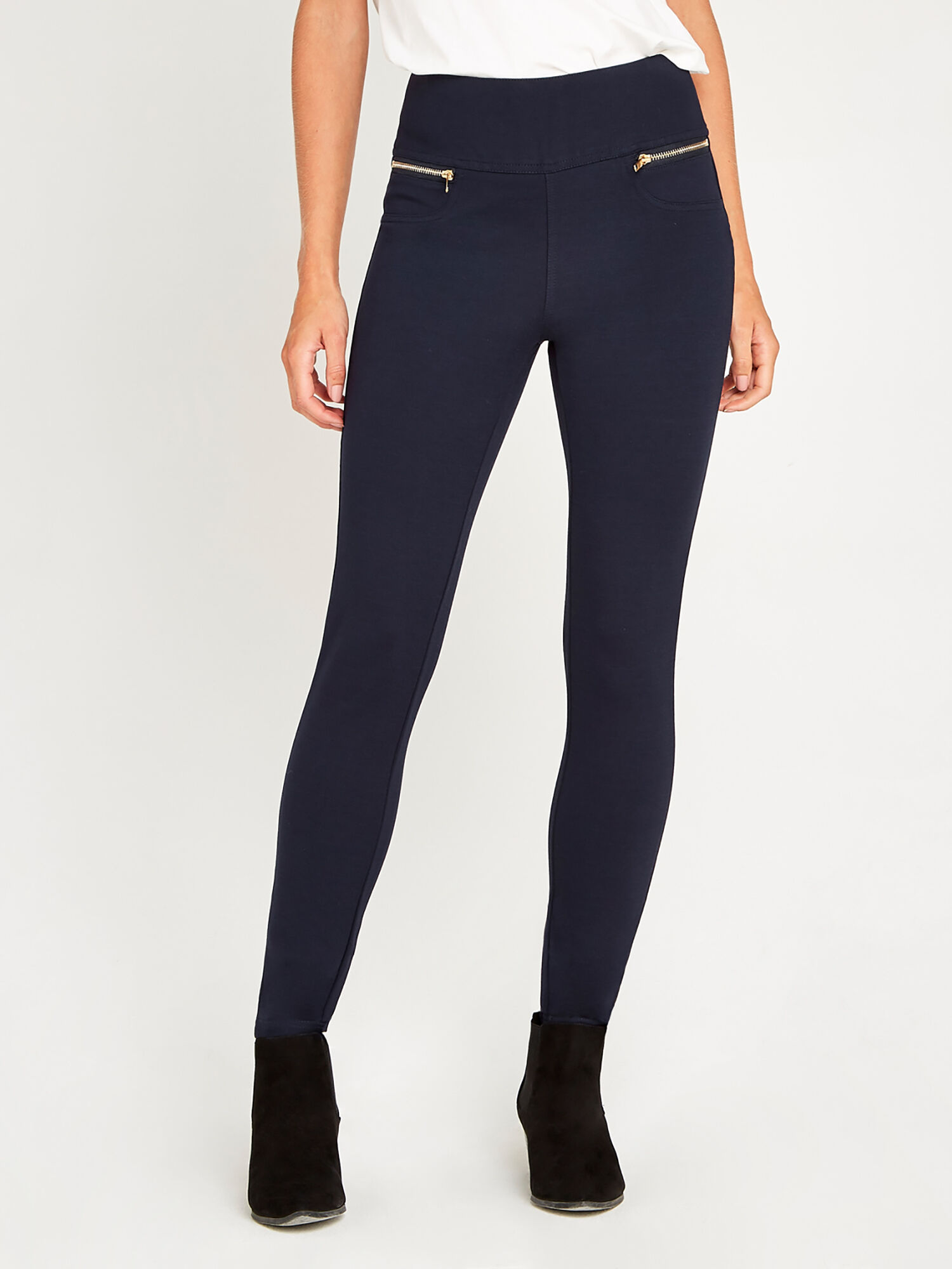 Zip Detail Ponte Trousers | Apricot Clothing