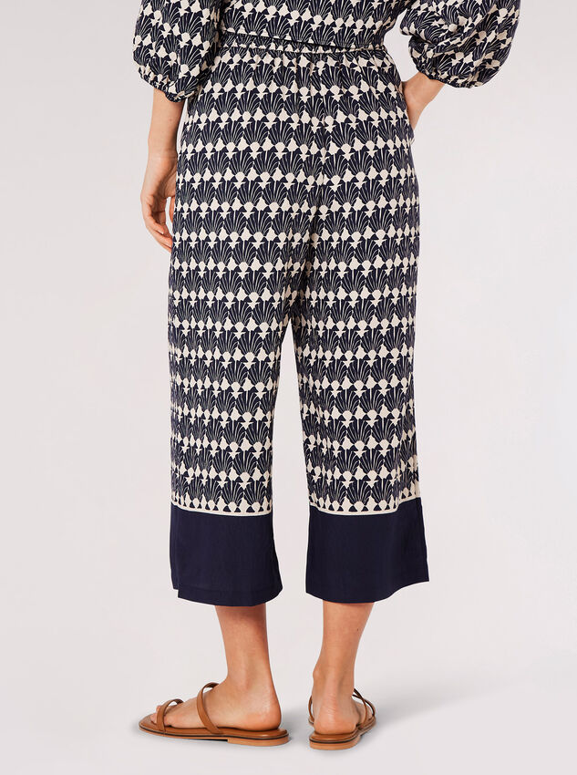 Geo Shell Culotte Trousers, Navy, large