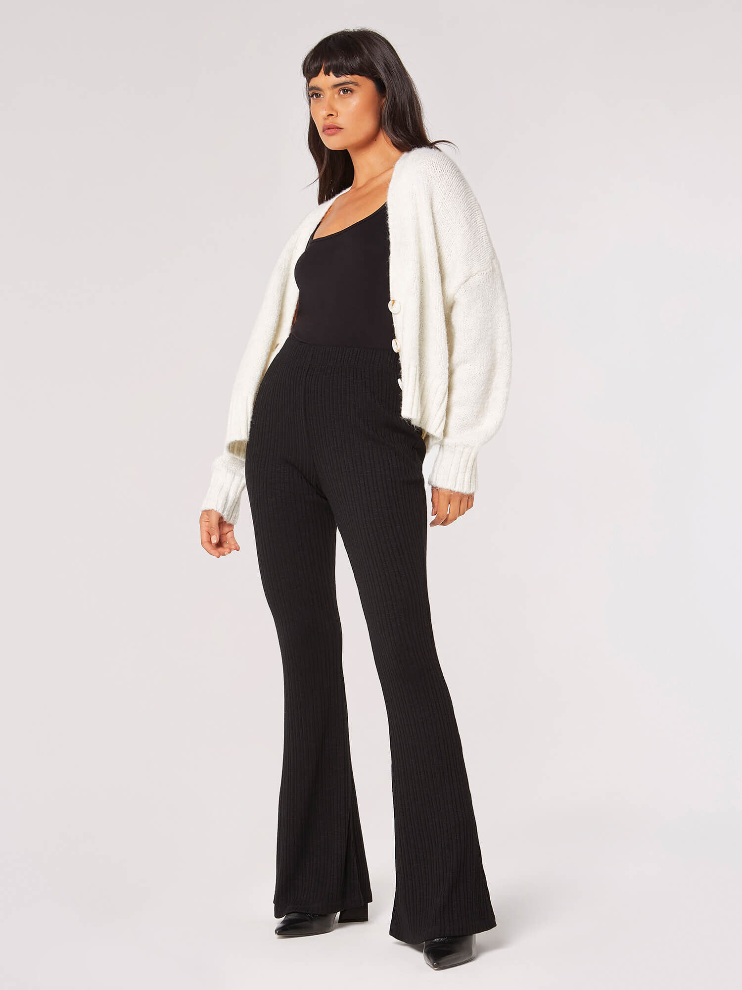 The Everyday Essential Black Flare Trousers - Cider