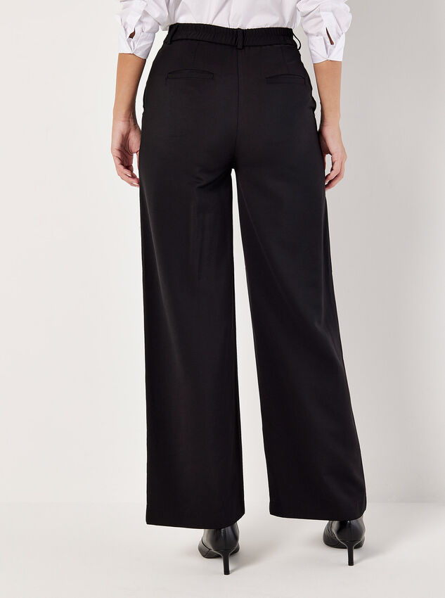 Tailored Straight-Leg Trousers, Black, large