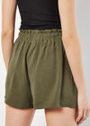 Textured Paperbag Shorts, Khaki, large