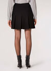 Knitted Pleat Mini Skirt, Black, large