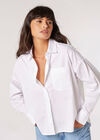 Oversized Cotton Poplin Shirt, White, large