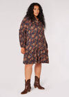 Curve Sarasa Floral Mini Dress, Navy, large