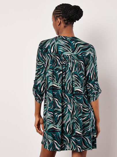 Abstract Swirl Shirt Mini Dress
