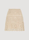 Cotton Crochet Circles Mini Skirt, Stone, large