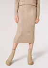 Aran Knitted Midi Skirt, Stone, large