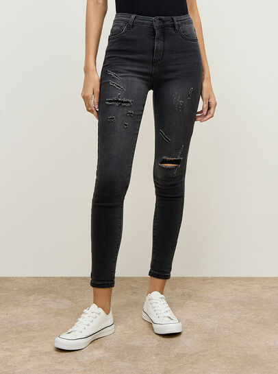 Sienna Mid-Rise Ripped Skinny Fit Jeans