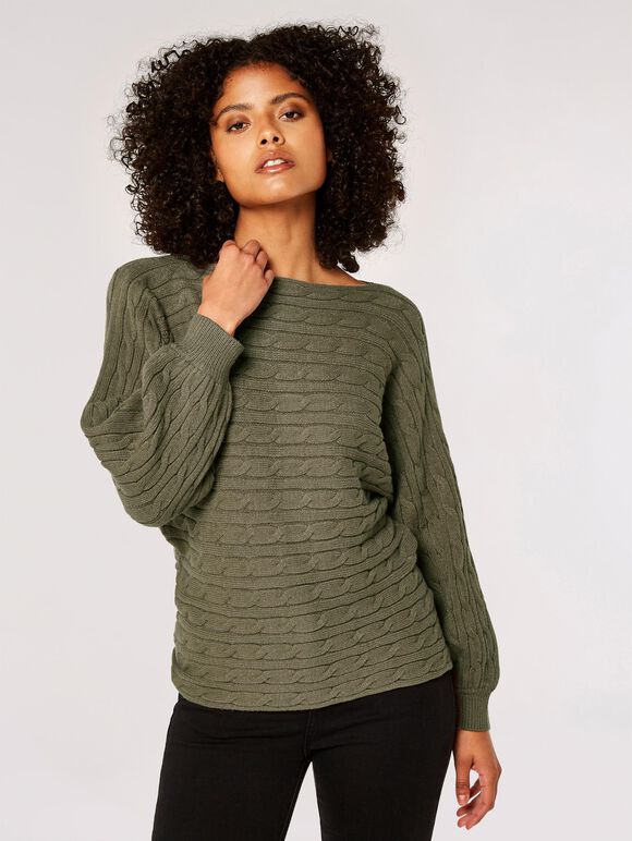 Stripe Knit Batwing Jumper | Apricot Clothing