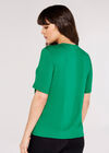 Short Sleeve Plain T-Shirt, Green, large