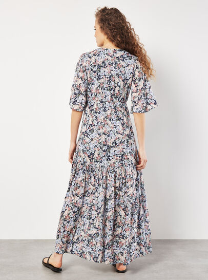 Watercolour Floral Shimmer Maxi Dress