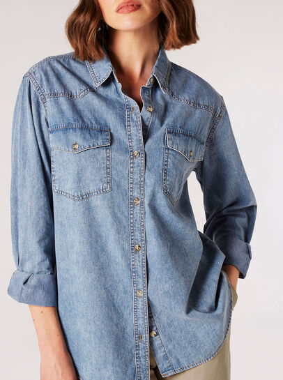 Oversized Cotton Denim Shirt