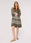 Paisley Patchwork Mini Dress, Green, large