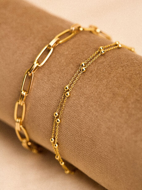 24K Gold Plated Layered Bracelet