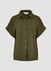 Textured Short Sleeve Shirt, Khaki, large