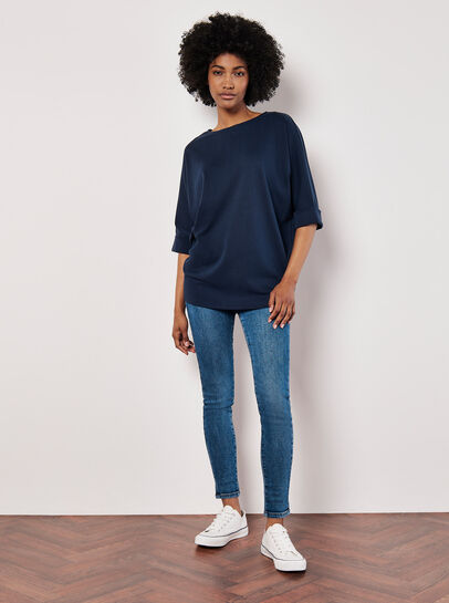 Jersey Knit Batwing Top