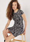 Abstract Stripe Fitted Mini Dress, Grey, large