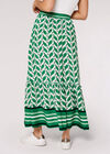 Geo Leaves Maxi Skirt, Green, large