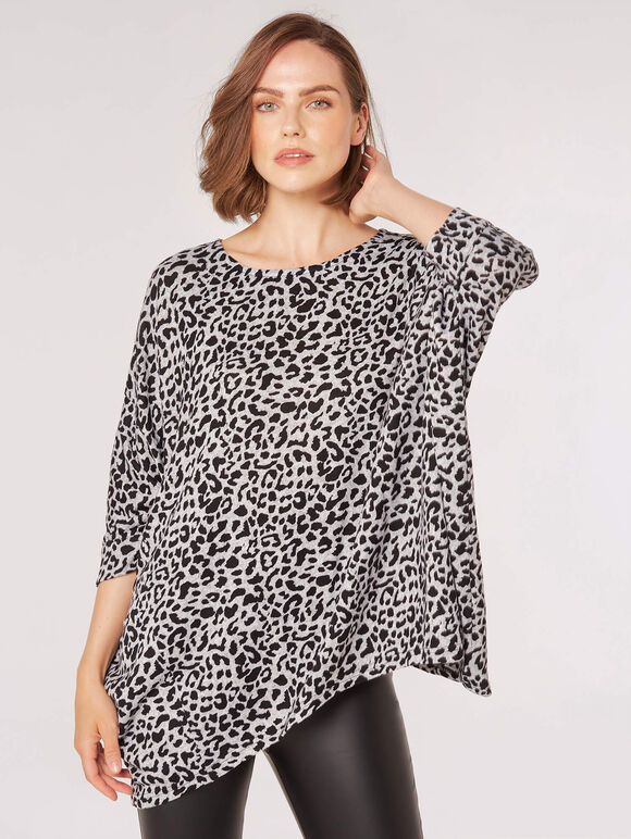 Leopard Oversized Waterfall Top | Apricot Clothing