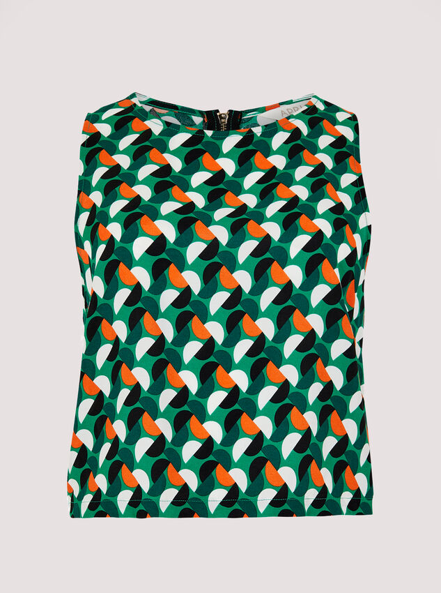 Geormetic Print Crop Top, Green, large