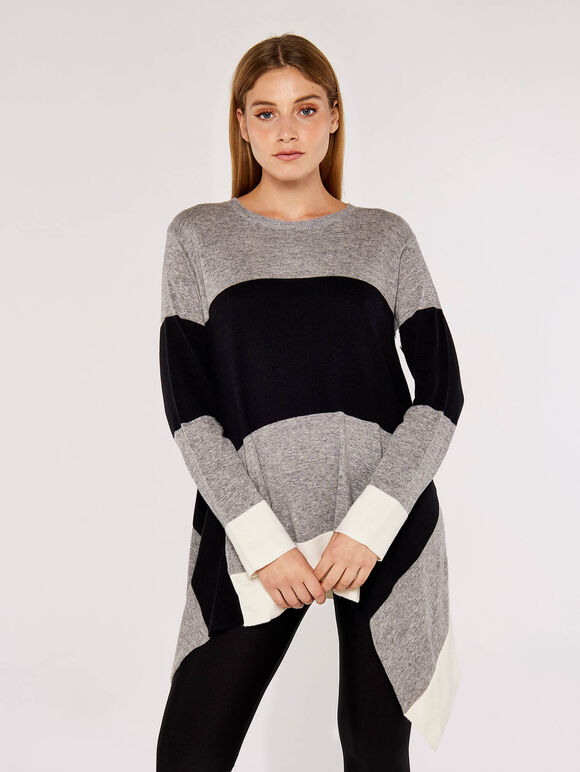 Statement Colour Block Waterfall Jumper | Apricot Clothing