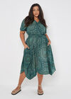 Curve Moroccan Mandala Midi Dress, Green, large