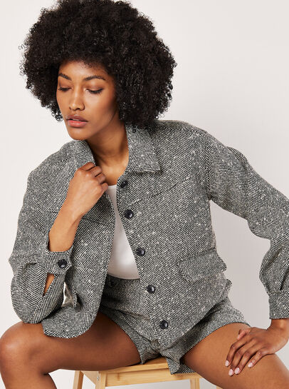 Textured Cropped Shacket