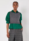 Cropped Waffle Knitted Vest Top, Grey, large