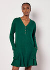 Soft Touch Rib Knit Mini Dress, Green, large