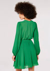 Chiffon Wrap Mini Dress, Green, large