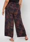 Curve Abstract Swirl Wide Leg Trousers, Navy, large