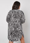 Curve Zebra Print Mini Dress, Black, large