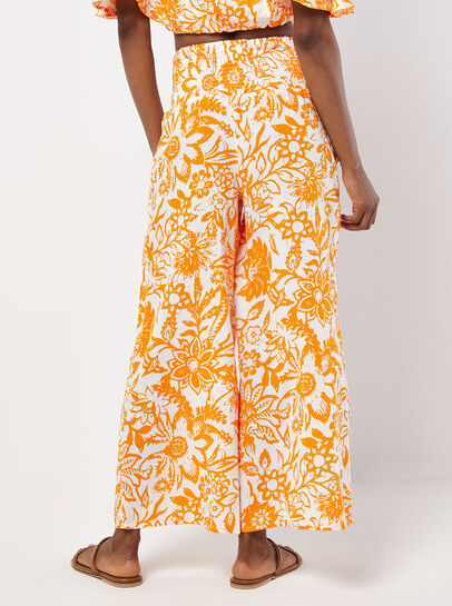 Cotton Floral Print Palazzo Trousers