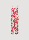 Floral Silhouette Wide-Leg Jumpsuit, Coral, large