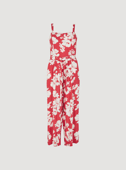 Floral Silhouette Wide-Leg Jumpsuit