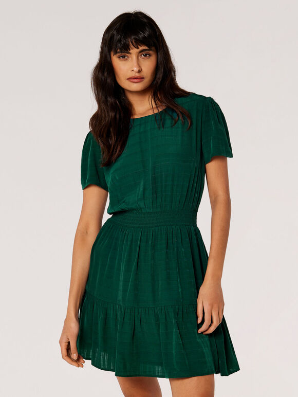 Self Check Mini Dress, Green, large