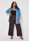 Curve Abstract Swirl Wide Leg Trousers, Navy, large