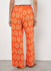 Geo Leaf Palazzo Trousers, Orange, large