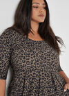 Curve Animal Print Tunic Midi Dress, Khaki, large