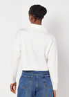 Cropped Zip Neck Sweatshirt, Cream, large