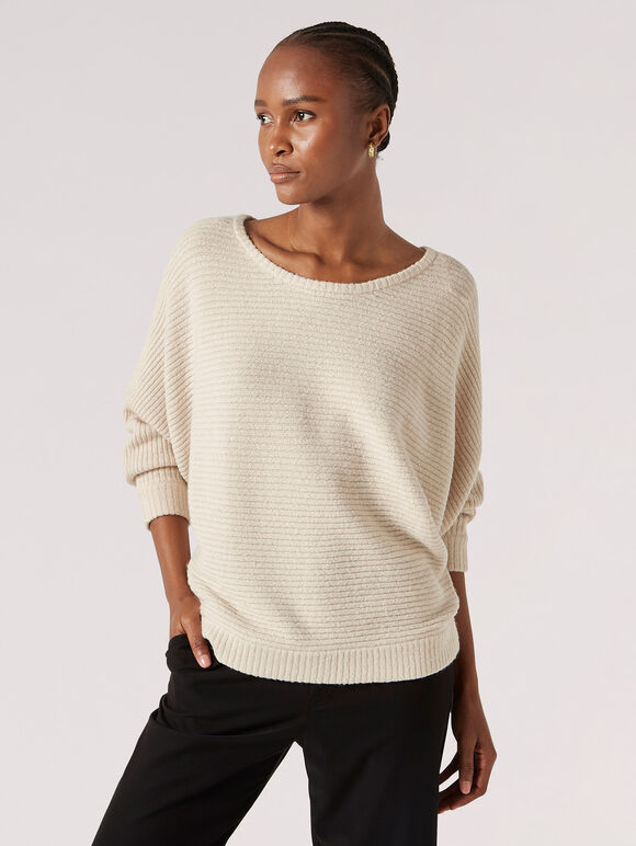 Oversized Ribbed Knit Top | Apricot Clothing