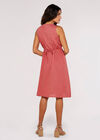 Linen Blend Wrap Mini Dress, Pink, large