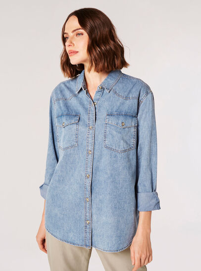 Oversized Cotton Denim Shirt