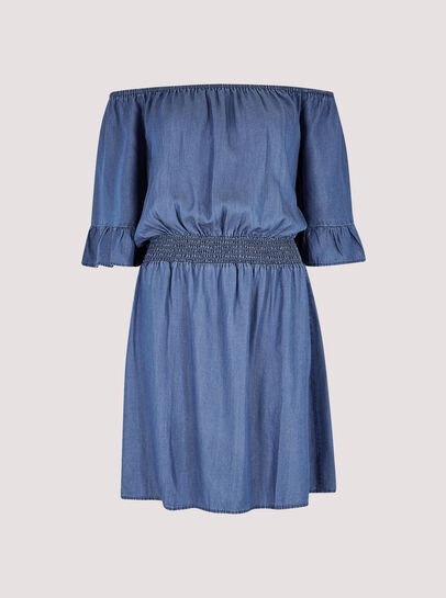 Chambray Bardot Dress