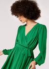 Chiffon Wrap Mini Dress, Green, large